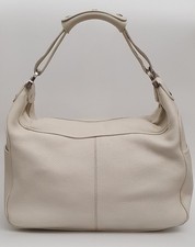 Tods off white leather hobo handbag