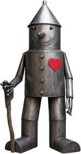 QhgPnt Tin Man, Metal Garden Ornaments, Rustic Heart Axe Soldier Statue for Out
