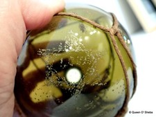 Witch Ball Sailor Love Tolken Lucky Charm Home Protection Green Glass Handblown