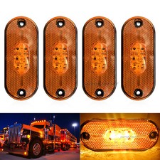 LED 12V 24V Truck Trailer Side Marker Position Reflector Light outline Amber 4x