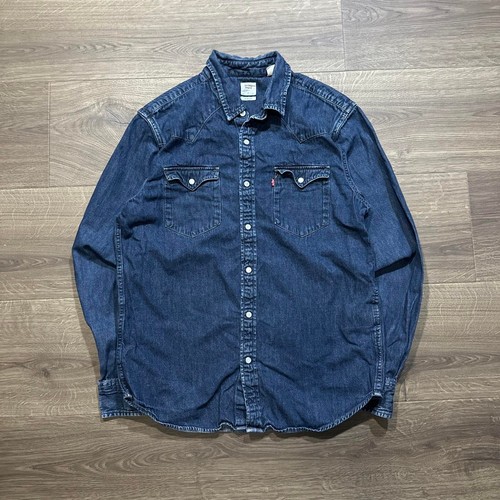 Levi blue denim button - blue,