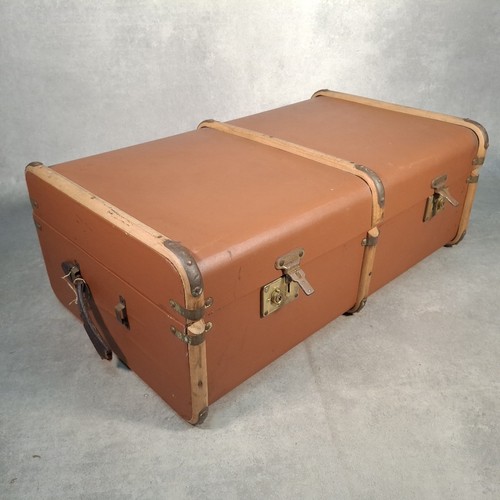 Vintage steamer trunk suitcase - trunk,