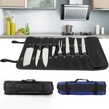 Chef Knife Roll Carry Bag 22 Pockets Knife Storage Case Kitchen Cooking Portable