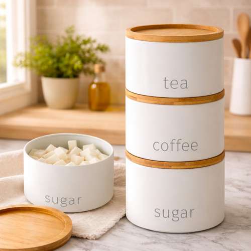 Tea coffee sugar canisters set - coffee,