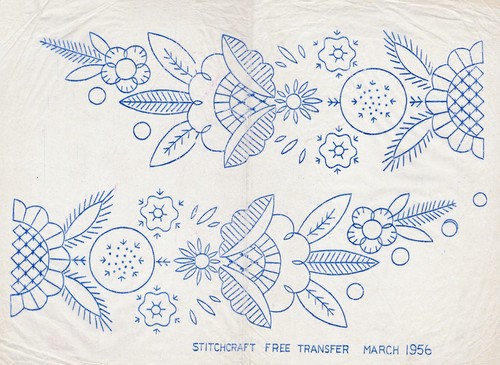 Vintage embroidery transfer - vintage,