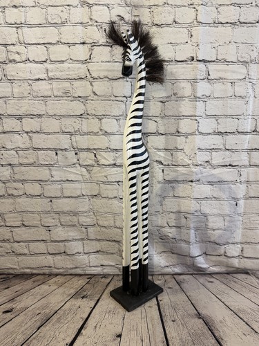 80cm painted wooden zebra - 80cm,