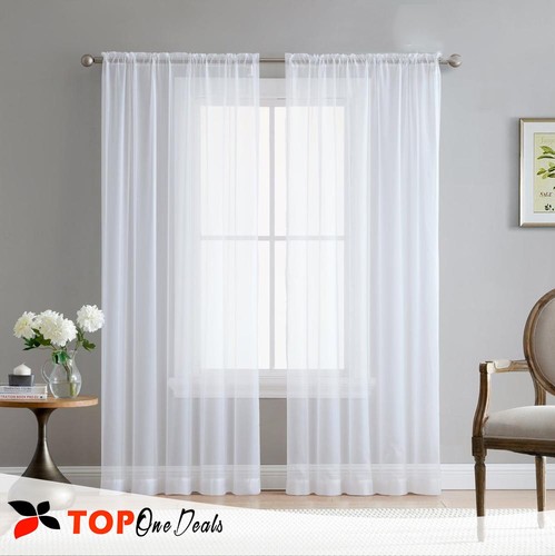 Pair white voile - panels),
