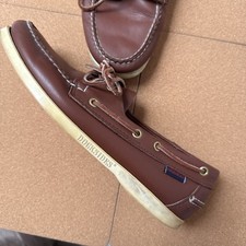 Sebago Docksides Men's Leather Boat Deck Shoes, Brown uk size 8w  
