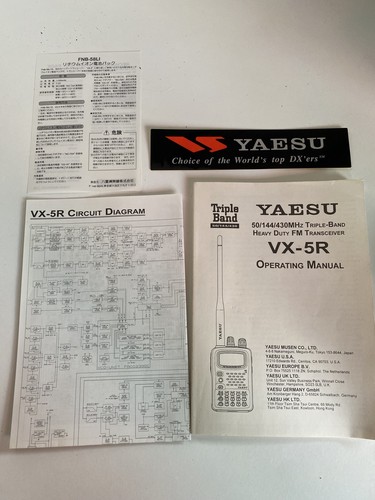 Yaesu instruction - yaesu, vx-5r