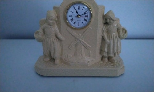 Chalkware mantel clock dutch - clock,
