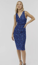 Monsoon Blue Lace Floral Dress