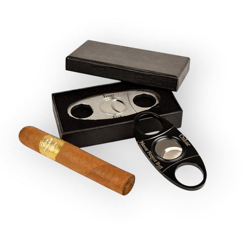 Personalised cigar cutter with - cigar,