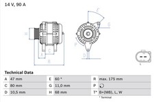 BOSCH 0 986 042 670 ALTERNATOR