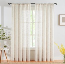 Linen Semi Sheer Curtains 90