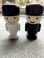 HomePride Fred - Bath Shower and Talc Set - Black/White - Very Rare - Vintage