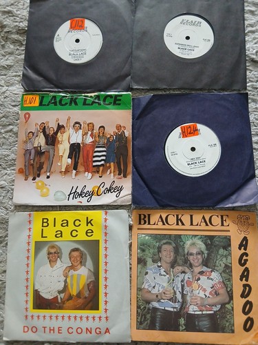 Black lace singles - 6, 7"