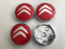 4x Citroen Alloy Wheel Hub Centre Cap Set Center Caps 60m Red Silver