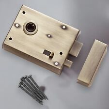 Old English Antique Brass Rim Latch Snib Lock Bathroom Bedroom Vintage Victorian