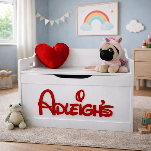 Personalised wooden toy box - personalised,
