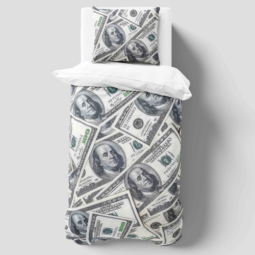 Dollar bills money print duvet - money,