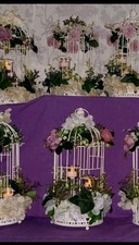 Metal Vintage Bird Cage White