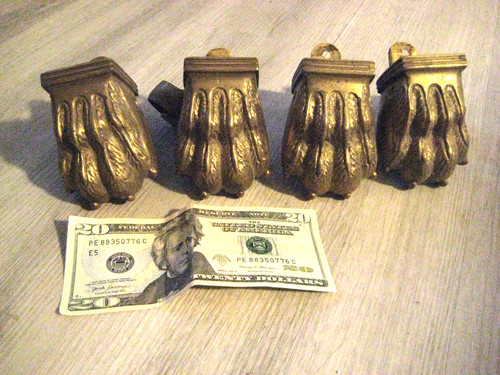 Vintage brass claw - brass, foot