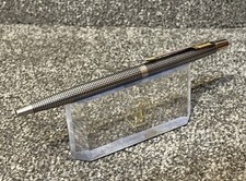 VINTAGE PARKER 75 STERLING SILVER CISELE BALLPOINT PEN-GOLD TRIM-BOX-FREE POST!