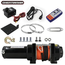 12V 4500lbs Electric Winch Synthetic Cable Wireless Remote Quad Bike ATV Boat