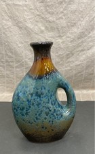 Turquoise & Amber Glaze Pottery Vase