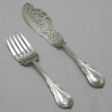 LILY Design Martin Hall & Co Victorian Silver Service Cutlery Pair Fish Servers