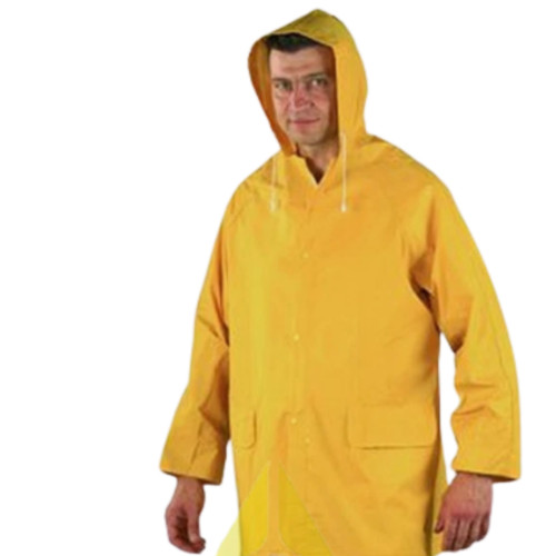 Yellow raincoat pvc - yellow, coated