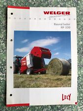 Welger RP 320 Round Baler Brochure / Leaflet   2265A