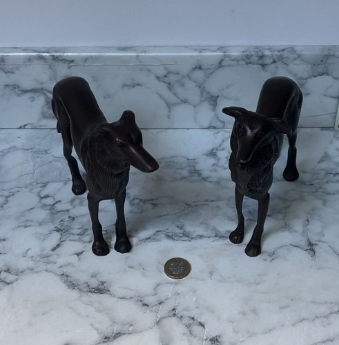 Bronze greyhound figures - bronze,