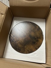 Oak Farmhouse-Style Wooden Breakfast Bar Stools, Rustic Look, Pack of 2