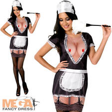 Sexy French Maid Ladies Fancy Dress Hen Party Womens Adults Costume Outfit New
