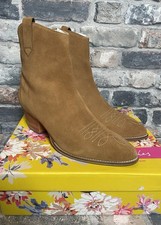 Joules Elmwood Women's Tan Boots UK 8 EU 40/41 Suede/Nubuck LEATHER BNIB