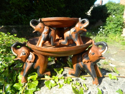 Wooden elephant carving tray - elephant,