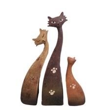 VIntage - Artforum Three Cats Farmyard Ornament Art Decor Cat Figurines Retro