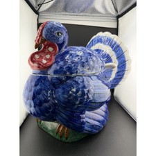 Vintage Large Ceramic Blue &