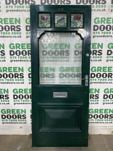 Stained glass front door 1930s - stained,