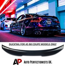 Audi A5 B8 Coupe Gloss Black Rear High Kick PSM Ducktail Boot Spoiler Wing