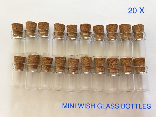 Mini glass wish bottles - 20,