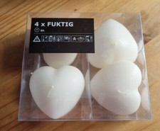 Ikea Fuktig Heart Shape Floating Candles - New 4 Pack