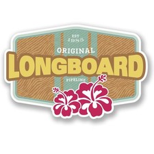 2 x Longboard Surfboard Vinyl Sticker Laptop Travel Luggage #4466Â 