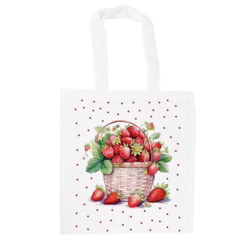 Strawberry basket tote bag - basket,