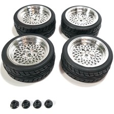 RC Car Touring Road Chrome Wheels Tyres BBS 1/10 12⬡ For Tamiya TT02D Redcat EPX