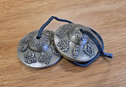Cast bronze tingsha cymbals - cast,