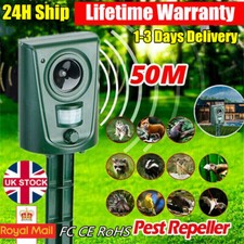 Battery Ultrasonic Garden Deterrent Repeller Animal Bird Cat Scarer Pest Fox Dog