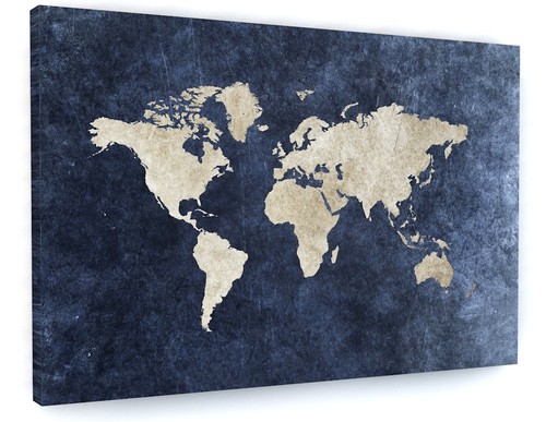 World map abstract modern blue - map,