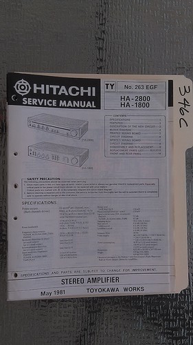 Hitachi 2800 1800 service - hitachi,
